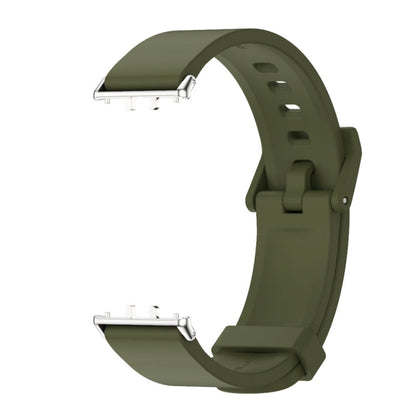 For Samsung Galaxy Fit 3 Mijobs Silicone Watch Band(Army Green+Silver)