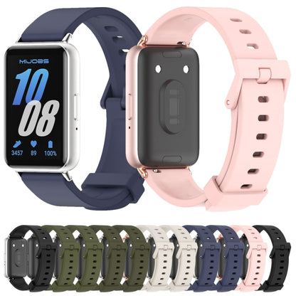 For Samsung Galaxy Fit 3 Mijobs Silicone Watch Band(Army Green+Black)