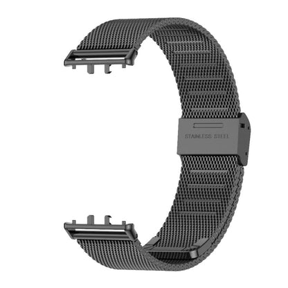 For Samsung Galaxy Fit 3 Mijobs Milan Buckle Metal Watch Band(Black)