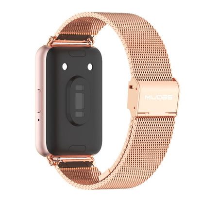 For Samsung Galaxy Fit 3 Mijobs Milan Buckle Metal Watch Band(Rose Gold)