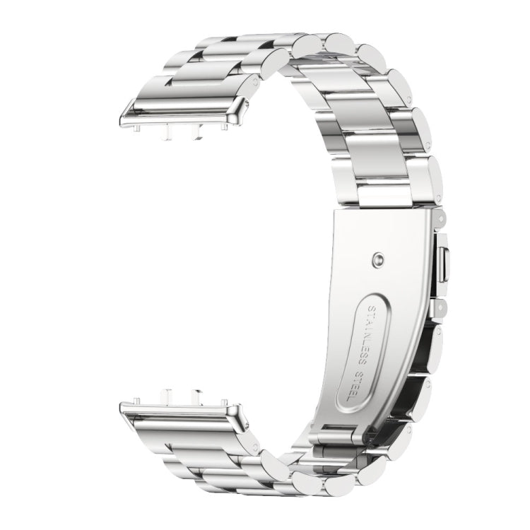 For Samsung Galaxy Fit 3 Mijobs Three-Beads Metal Watch Band(Silver)
