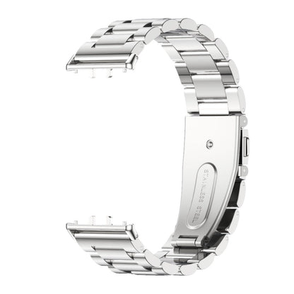 For Samsung Galaxy Fit 3 Mijobs Three-Beads Metal Watch Band(Silver)