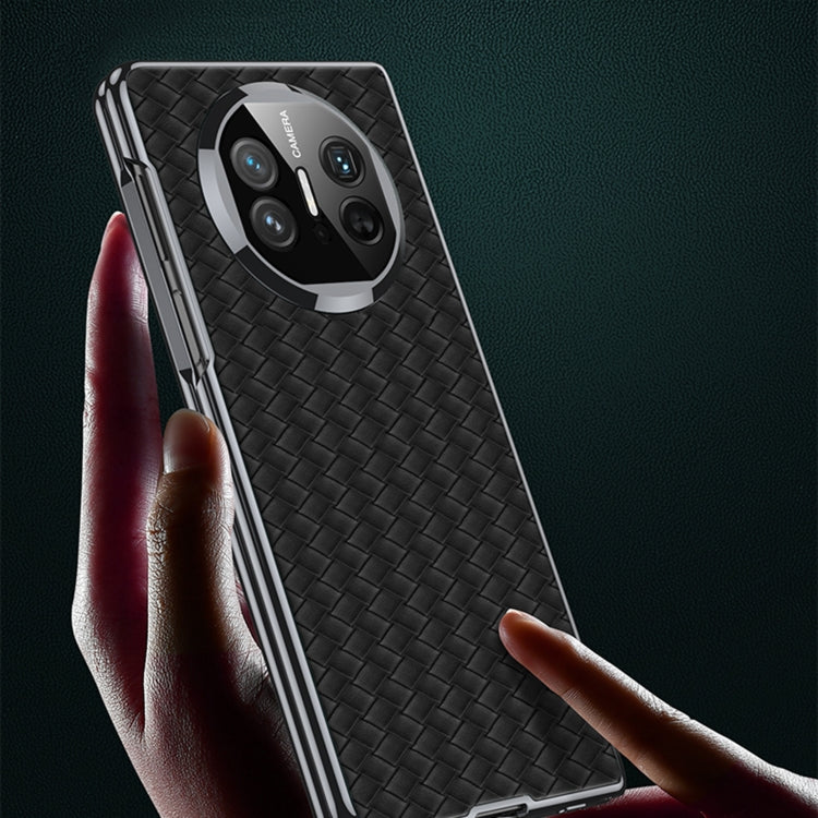 Pour Huawei Mate X5 Coque de Téléphone Antichoc en Cuir GKK Ultra-fine avec Texture Tissée et Placage (Vert)