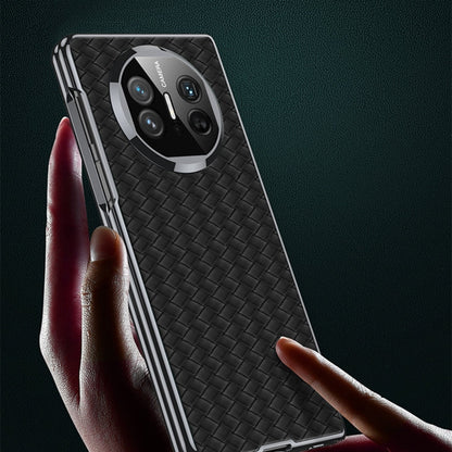 Pour Huawei Mate X5 Coque de Téléphone Antichoc en Cuir GKK Ultra-fine avec Texture Tissée et Placage (Vert)