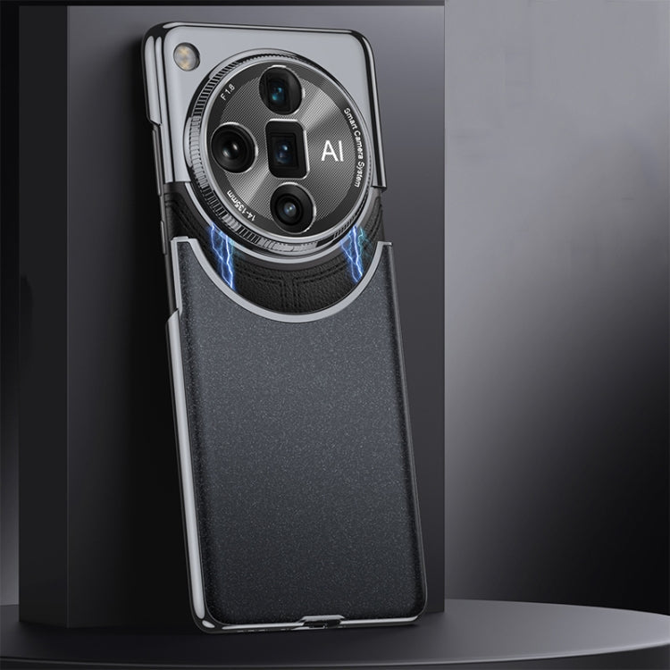 Pour OPPO Find X7 Ultra Coque de Téléphone Antichoc Givrée AG GKK à Connexion Tenon-Mortaise et Couleurs Contrastées (Noir)