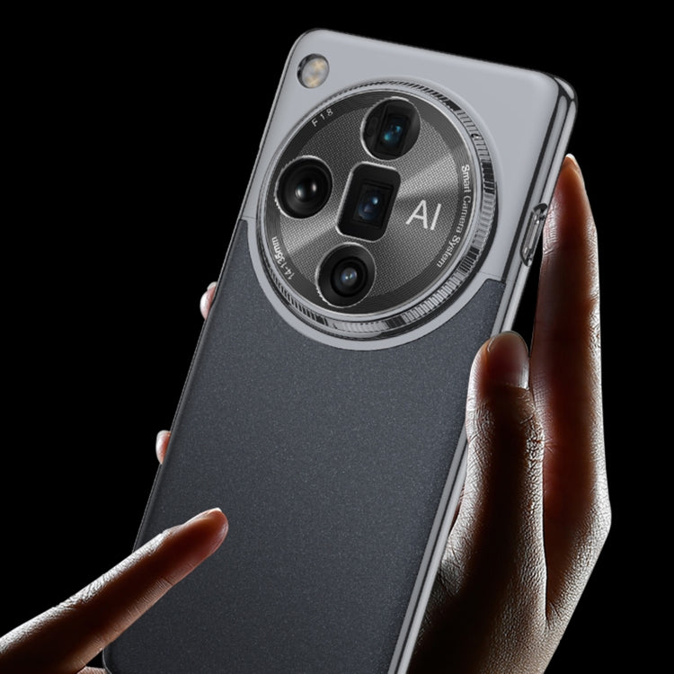Pour OPPO Find X7 Ultra Coque de Téléphone Antichoc Givrée AG GKK à Connexion Tenon-Mortaise et Couleurs Contrastées (Noir)