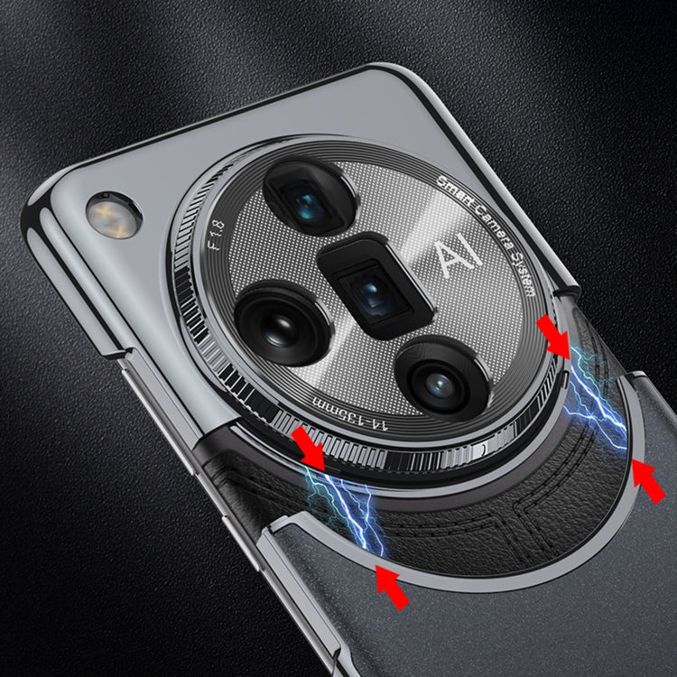 For OPPO Find X7 Ultra GKK Mortise-Tenon Connection Contrast Color Frosted AG Shockproof Phone Case(Brown)