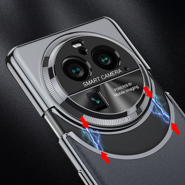 For OPPO Find X6 Pro GKK Mortise-Tenon Connection Contrast Color Frosted AG Shockproof Phone Case(Black)
