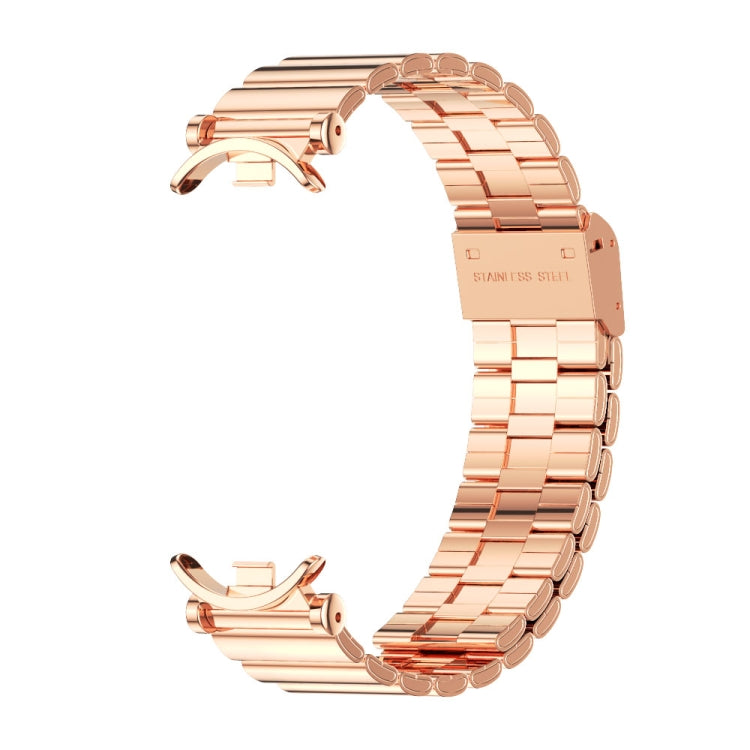 Pour Xiaomi Smart Band 10 / 9 / 8 Mijobs GT4 Bracelet de montre en métal à boucle bambou (Or rose)