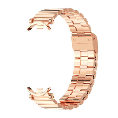 Pour Xiaomi Smart Band 10 / 9 / 8 Mijobs GT4 Bracelet de montre en métal à boucle bambou (Or rose)