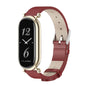 For Xiaomi Smart Band 10 / 9 / 8 Mijobs GT4 First Layer Cowhide Watch Band(Red Light Gold)