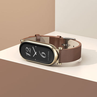 For Xiaomi Smart Band 10 / 9 / 8 Mijobs GT4 First Layer Cowhide Watch Band(Black)