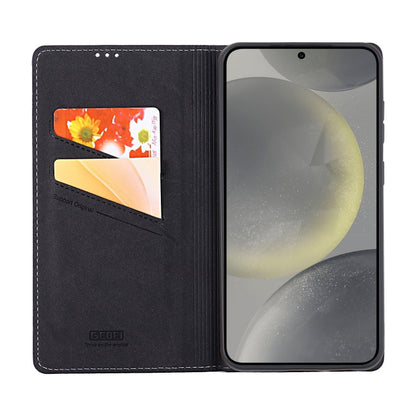 For Galaxy S24 5G GEBEI Top-grain Horizontal Flip Leather Phone Case(Black)