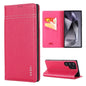 Pour Samsung Galaxy S24 Ultra 5G GEBEI Étui de téléphone en cuir pleine fleur à rabat horizontal (Rose Rouge)