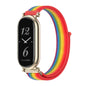 For Xiaomi Smart Band 10 / 9 / 8 Mijobs GT4 Breathable Nylon Loop Watch Band(Rainbow Light Gold)