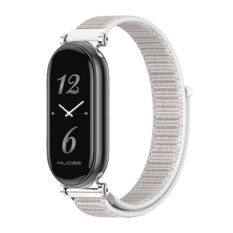Pour Xiaomi Smart Band 10 / 9 / 8 Mijobs GT4 Bracelet en nylon respirant (Argent Coquillage)
