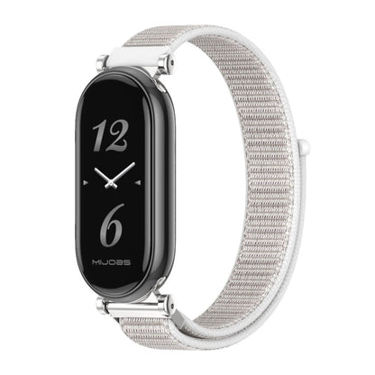 Pour Xiaomi Smart Band 10 / 9 / 8 Mijobs GT4 Bracelet en nylon respirant (Argent Coquillage)