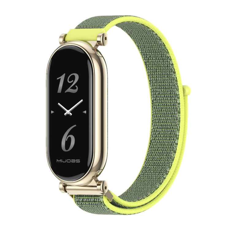 For Xiaomi Smart Band 10 / 9 / 8 Mijobs GT4 Breathable Nylon Loop Watch Band(Bright Yellow Light Gold)