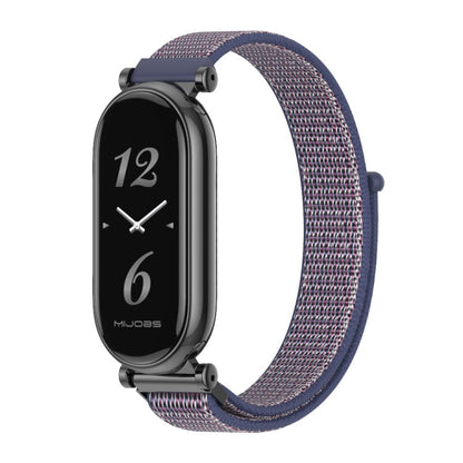 For Xiaomi Smart Band 10 / 9 / 8 Mijobs GT4 Breathable Nylon Loop Watch Band(Midnight Blue Black)