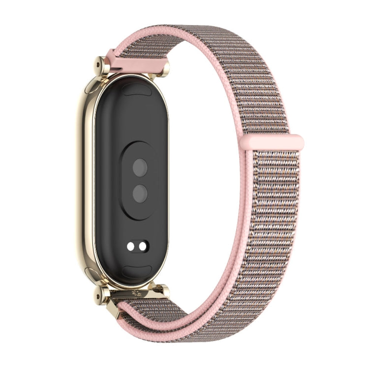 Pour bracelet de montre Xiaomi Smart Band 10 / 9 / 8 Mijobs GT4 en nylon respirant (rose or clair)