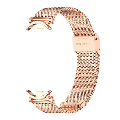 For Xiaomi Smart Band 10 / 9 / 8 Mijobs GT4 Milan Buckle Metal Watch Band(Rose Gold)
