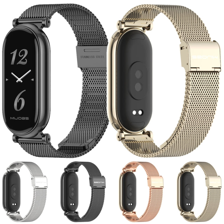 For Xiaomi Smart Band 10 / 9 / 8 Mijobs GT4 Milan Buckle Metal Watch Band(Black)