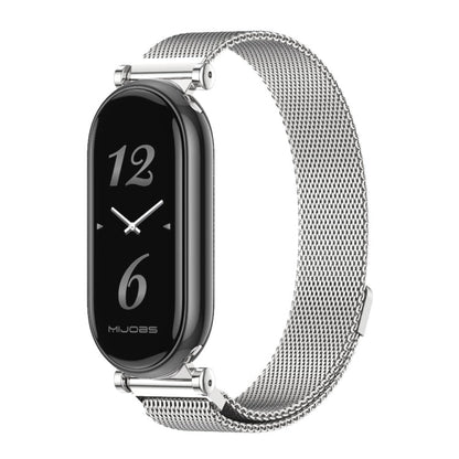 For Xiaomi Smart Band 10 / 9 / 8 Mijobs GT4 Milan Magnetic Metal Watch Band(Silver)