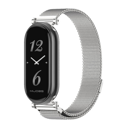 For Xiaomi Smart Band 10 / 9 / 8 Mijobs GT4 Milan Magnetic Metal Watch Band(Silver)