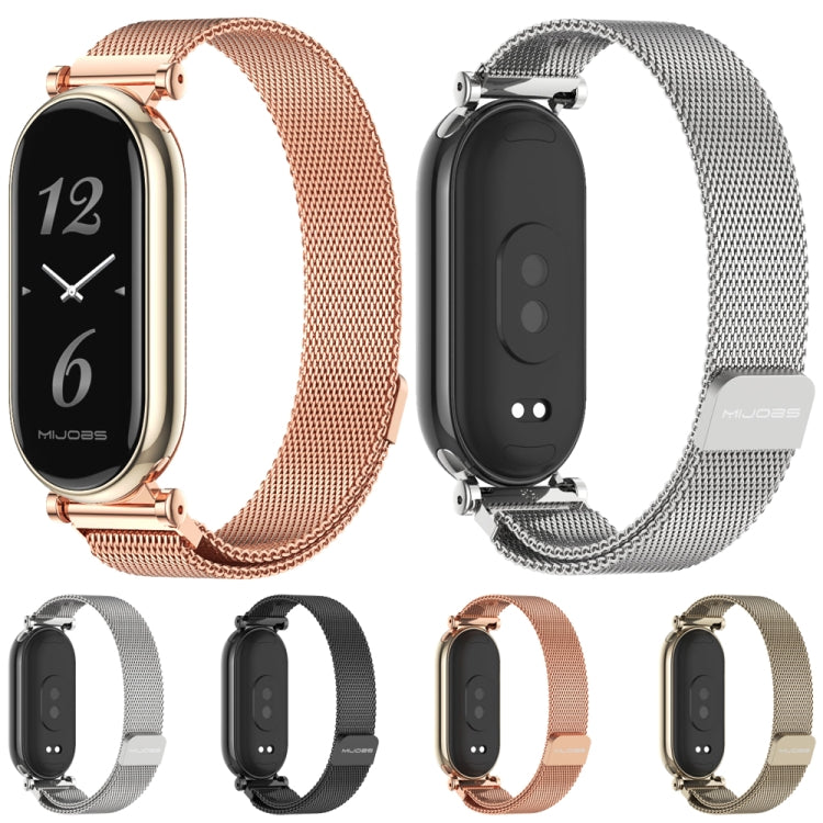 For Xiaomi Smart Band 10 / 9 / 8 Mijobs GT4 Milan Magnetic Metal Watch Band(Light Gold)