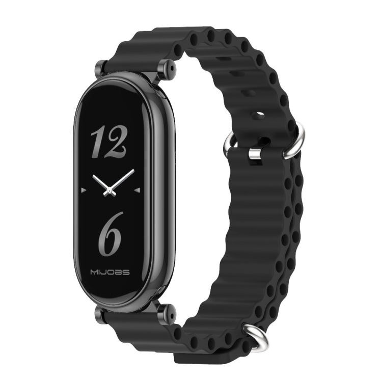 For Xiaomi Smart Band 10 / 9 / 8 Mijobs GT4 Marine Silicone Breathable Watch Band(Black)