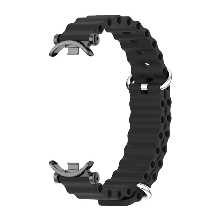 For Xiaomi Smart Band 10 / 9 / 8 Mijobs GT4 Marine Silicone Breathable Watch Band(Black)