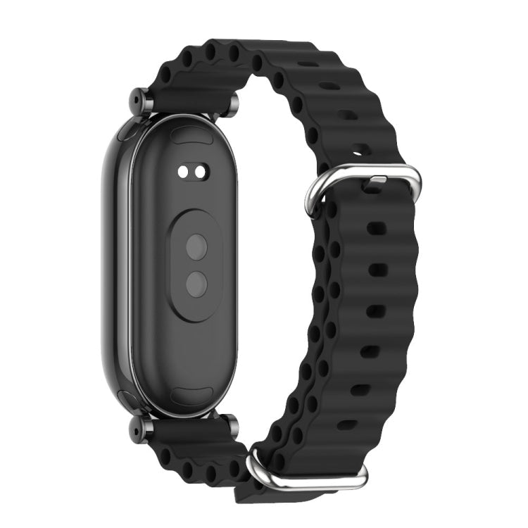 For Xiaomi Smart Band 10 / 9 / 8 Mijobs GT4 Marine Silicone Breathable Watch Band(Black)