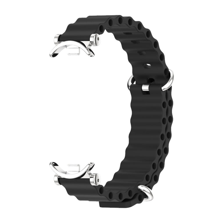 Pour Xiaomi Smart Band 10 / 9 / 8 Mijobs GT4 Bracelet de montre respirant en silicone marin (noir argenté)