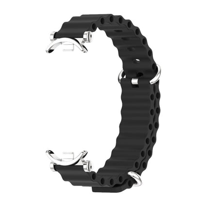 Pour Xiaomi Smart Band 10 / 9 / 8 Mijobs GT4 Bracelet de montre respirant en silicone marin (noir argenté)