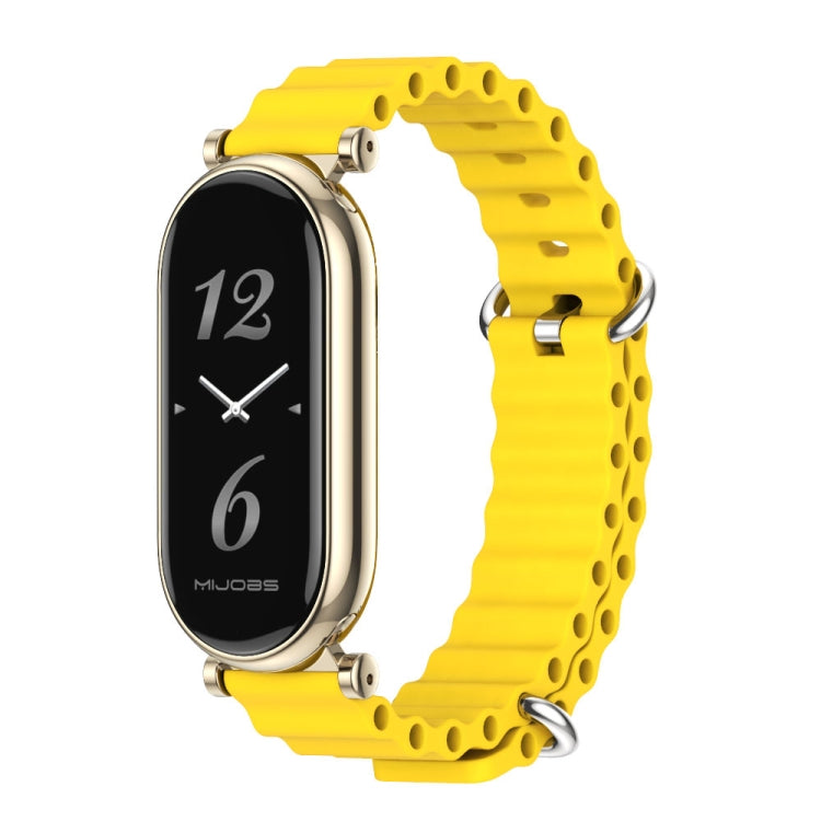 For Xiaomi Smart Band 10 / 9 / 8 Mijobs GT4 Marine Silicone Breathable Watch Band(Yellow Light Gold)