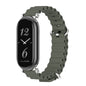 For Xiaomi Smart Band 10 / 9 / 8 Mijobs GT4 Marine Silicone Breathable Watch Band(Khaki Green Silver)