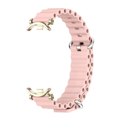 For Xiaomi Smart Band 10 / 9 / 8 Mijobs GT4 Marine Silicone Breathable Watch Band(Pink Light Gold)
