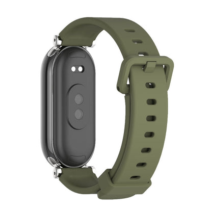 For Xiaomi Smart Band 10 / 9 / 8 Mijobs GT4 Silicone Breathable Watch Band(Army Green Silver)