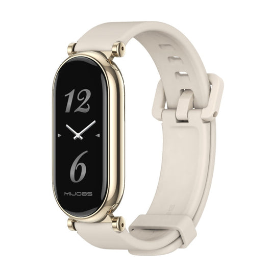 For Xiaomi Smart Band 10 / 9 / 8 Mijobs GT4 Silicone Breathable Watch Band(Grey Light Gold)