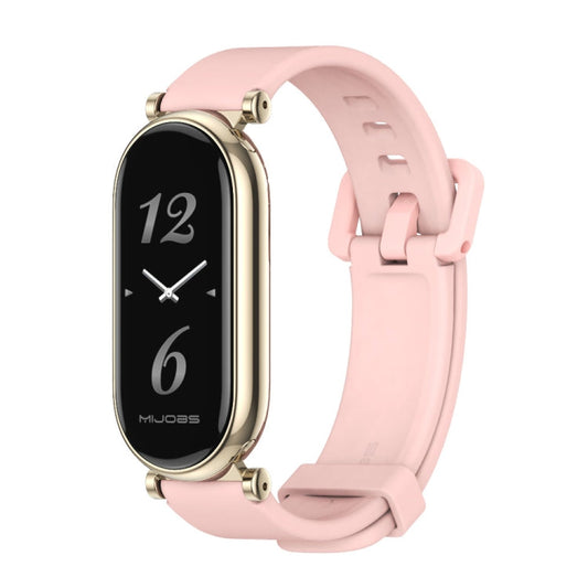 For Xiaomi Smart Band 10 / 9 / 8 Mijobs GT4 Silicone Breathable Watch Band(Pink Light Gold)