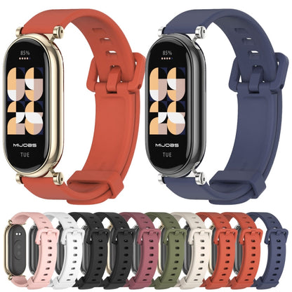For Xiaomi Smart Band 10 / 9 / 8 Mijobs GT4 Silicone Breathable Watch Band(Midnight Blue Silver)
