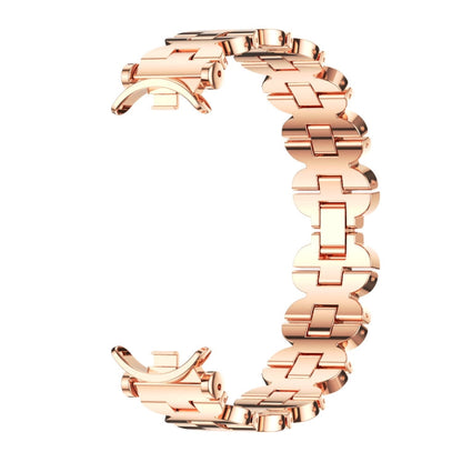 For Xiaomi Smart Band 10 / 9 / 8 Mijobs GT4 Bone Chain Metal Watch Band(Rose Gold)