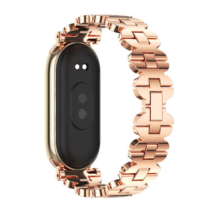 For Xiaomi Smart Band 10 / 9 / 8 Mijobs GT4 Bone Chain Metal Watch Band(Rose Gold)
