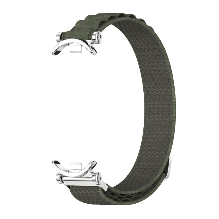 Pour Xiaomi Smart Band 10 / 9 / 8 Mijobs GT4 Bracelet de montre en nylon respirant (Vert armée argenté)