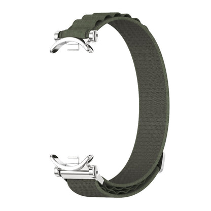 Pour Xiaomi Smart Band 10 / 9 / 8 Mijobs GT4 Bracelet de montre en nylon respirant (Vert armée argenté)