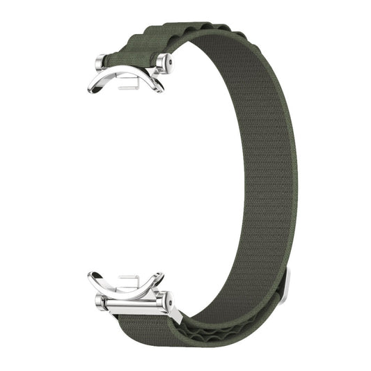 For Xiaomi Smart Band 10 / 9 / 8 Mijobs GT4 Nylon Breathable Watch Band(Army Green Silver)