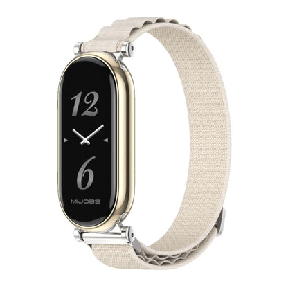 For Xiaomi Smart Band 10 / 9 / 8 Mijobs GT4 Nylon Breathable Watch Band(Grey Silver)