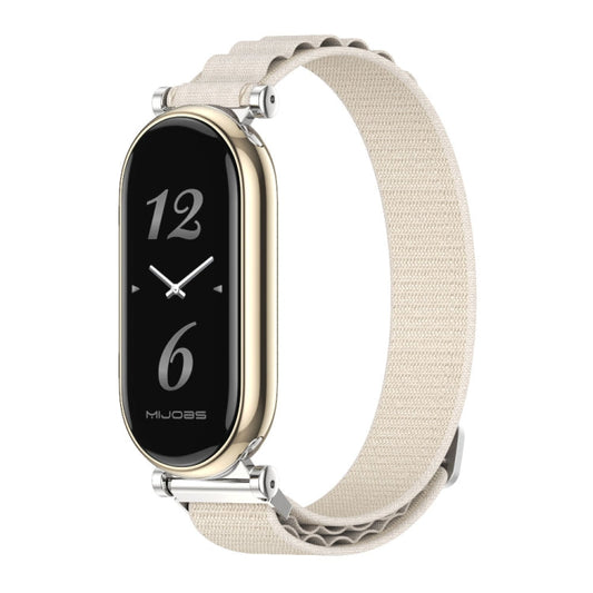 For Xiaomi Smart Band 10 / 9 / 8 Mijobs GT4 Nylon Breathable Watch Band(Grey Silver)