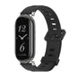 For Xiaomi Smart Band 10 / 9 / 8 Mijobs GT4 Flat Hole Silicone Watch Band(Black Silver)