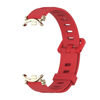 For Xiaomi Smart Band 10 / 9 / 8 Mijobs GT4 Flat Hole Silicone Watch Band(Red Light Gold)